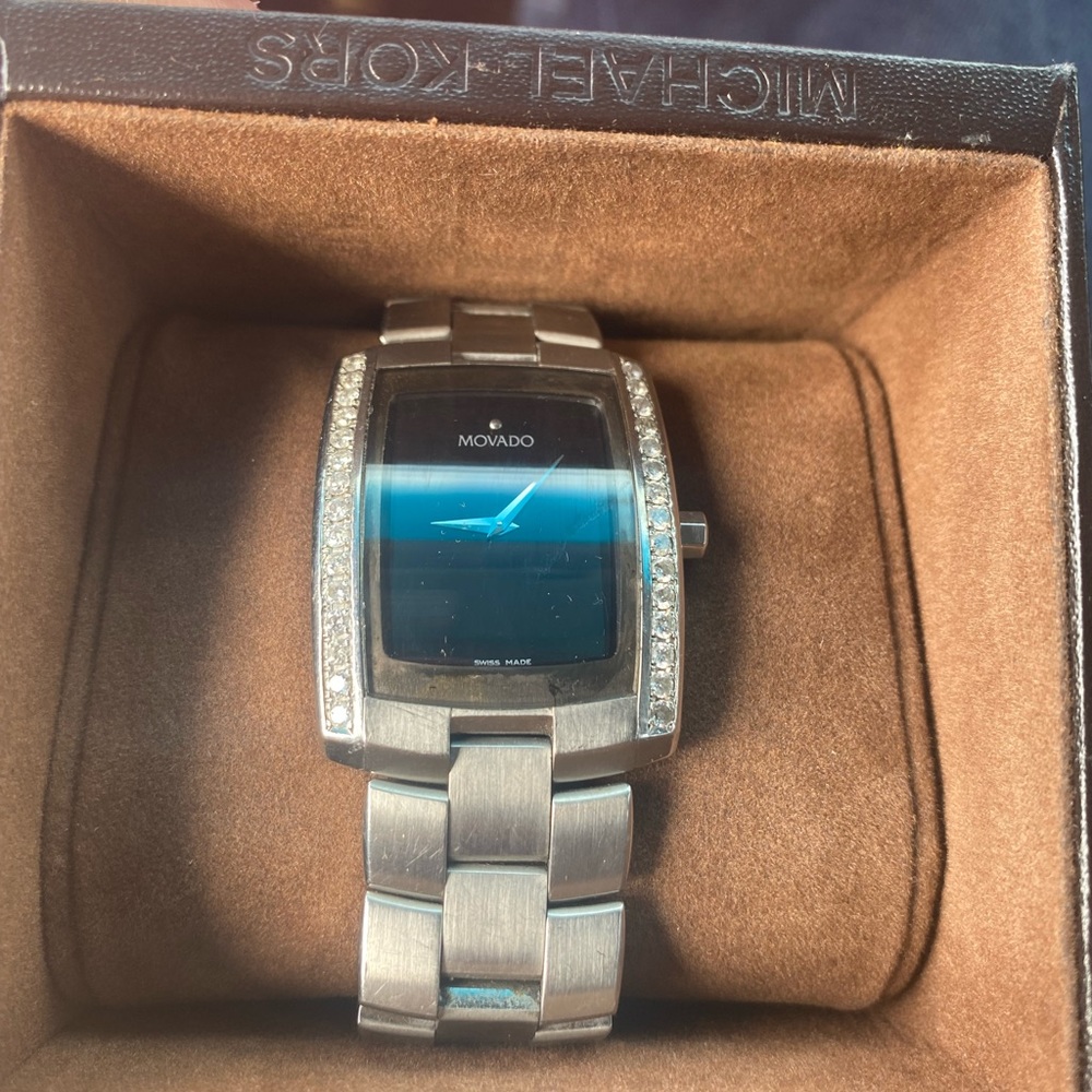 Men’s movado watch with real diamonds added
